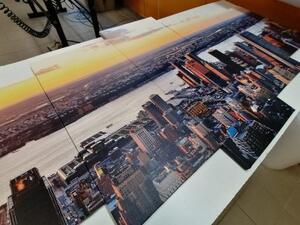 5-dílný obraz panoráma města New York - 100x50 cm