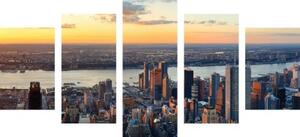5-dílný obraz panoráma města New York - 100x50 cm