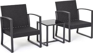 Happyment zahradní set pro 2 osoby - Vododolné poltáe - Stl se 2 idlemi - Zahradní nábytek pro odpoinek - Balkon-moe