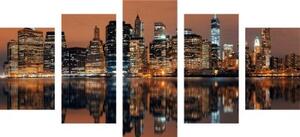 5-dílný obraz město Manhattan - 100x50 cm