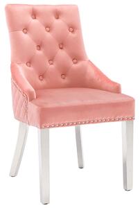 Jídelní židle růžová samet