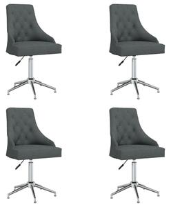 Otočné jídelní židle 4 ks tmavě šedé textil