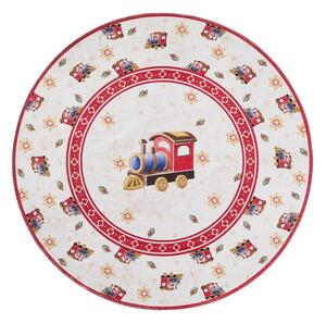 Červený kulatý koberec s vánočním motivem ø 160 cm Toy's Delight Train – Villeroy&Boch