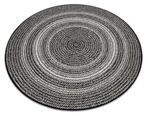 Koberce Łuszczów Kulatý koberec FLAT 48837690 SISAL Boho, pletenec černý kruh 120 cm