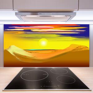 Skleněné obklady do kuchyně Poušť Šlunce Umění 120x60 cm