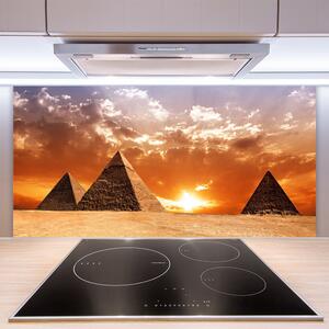 Skleněné obklady do kuchyně Pyramidy Architektura 120x60 cm