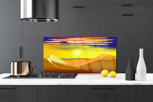 Skleněné obklady do kuchyně Poušť Šlunce Umění 120x60 cm