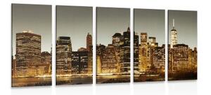 5-dílný obraz centrum New Yorku - 100x50 cm
