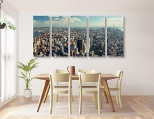 5-dílný obraz pohled na okouzlující centrum New Yorku - 100x50 cm