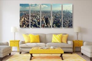 5-dílný obraz pohled na okouzlující centrum New Yorku - 100x50 cm
