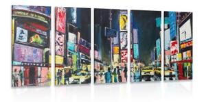 5-dílný obraz barevný New York - 100x50 cm
