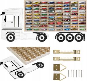 Police na autíka Hot Wheels 80 pihrádek pro osobní auta nákladní auta
