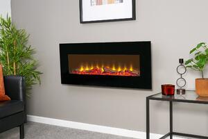 Sureflame WM-9331 Elektrický nástnný krb s dálkovým ovládáním v erné barv, 42 palc