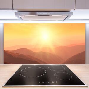 Skleněné obklady do kuchyně Slunce Hory Krajina 125x50 cm