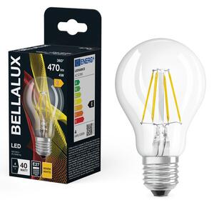 Průhledná LED žárovka E27 4W CLASSIC A, teplá bílá
