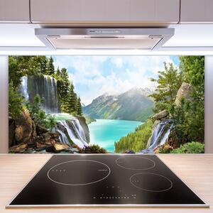 Skleněné obklady do kuchyně Záliv Vodopád Hory 125x50 cm