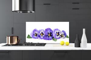 Skleněné obklady do kuchyně Plátky Květ Macešky 125x50 cm