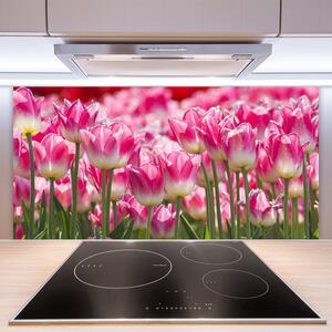 Skleněné obklady do kuchyně Tulipány Květiny Příroda 140x70 cm