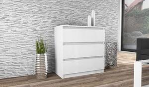 VBChome Komoda se 3 zásuvkami Bílá matná 80 x 39 x 81 cm Bezúchytková zásuvková komoda Devná víceúelová skí Víceúelová skí do pedsín Lonice Obývací pokoj Dtský pokoj Snadná montá