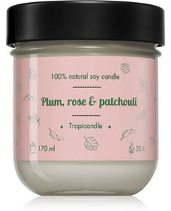 Tropicandle Plum, Rose & Patchouli vonná svíčka 170 ml
