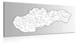 Obraz čiernobiela mapa Slovenska - 100x50