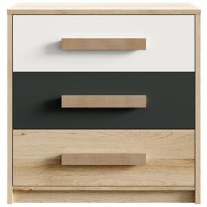 Nabbi Zásuvková komoda Aurin CH-850-3DR - pískový artisan/bílá/antracit
