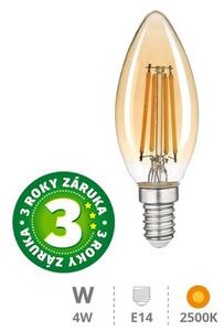 Prémiová designová retro LED žárovka E14 4W 400lm, EXTRA TEPLÁ, filament, ekv. 35W, 3 roky