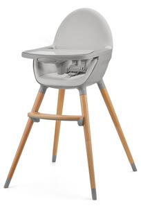 KINDERKRAFT - Dětská jídelní židle 2v1 FINI2 buk/šedá