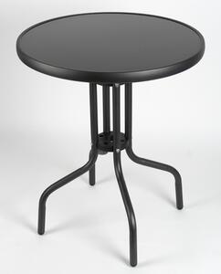 Balkonový stolek kovový se sklennou deskou prmr 60 cm