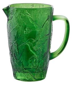 Zelený skleněný džbán kolibřík Hummin Bird - 19*12*19 cm / 1000 ml - J-Line by Jolipa