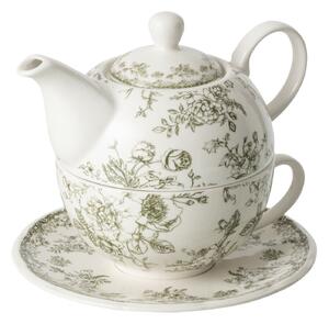 Bílá porcelánová konvička tea for one Vintage Blossom - 6*6*13 cm - J-Line by Jolipa