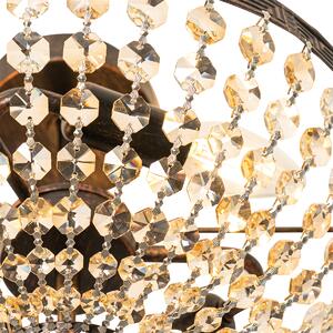 Klasické stropní svítidlo bronzové a křišťálové 3-světelné - Mondrian