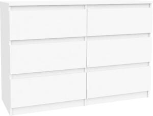 VBChome Komoda se 6 zásuvkami Bílá 120 x 39 x 81 cm Bezúchytková zásuvková komoda Devná víceúelová skí Víceúelová skí do pedsín Lonice Obývací pokoj Dtský pokoj Snadná montá