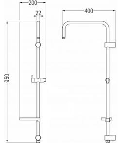 Mexen X sprchový sloup, sprchová hadice 150cm, mýdlenka, černá, 79391-70