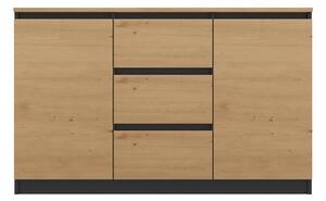 Komoda, antracit / dub Artisan, 200 x 75 x 40 cm