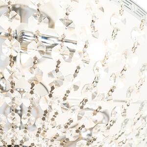 Klasické stropní ocelové svítidlo s křišťálovým 3-světlem - Mondrian