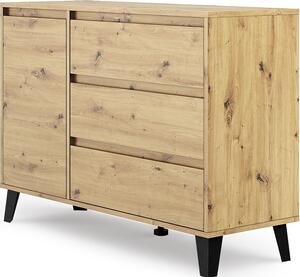VBChome Komoda s 1 dvíky a 3 zásuvkami 110 x 39 x 78 cm Komoda bez úchytek Artisan Víceúelová skíka do pedsín lonice obývacího pokoje dtského pokoje moderní
