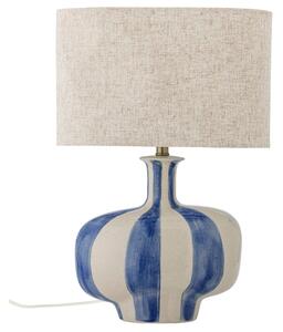 Bloomingville Modro-bílá kameninová stolní lampa Alida