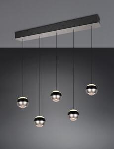 TRIO SELECT 344410507 ORBIT závěsné svítidlo SMD LED 5x8W/5x960lm 2300+3000+4000K černá, nikl matný, schwitchdimmer