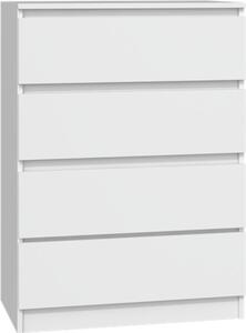 VBChome Komoda se 4 zásuvkami 70 x 40 x 97 cm Bílá bezúchytková komoda Víceúelová skíka do pedsín Lonice Obývací pokoj Dtský pokoj Moderní bílá barva