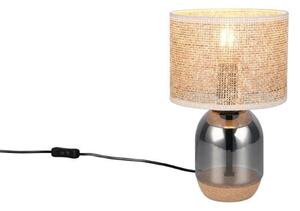 TRIO 564900157 TARA stolní lampička V320mm 1xE27 chromová, přírodní
