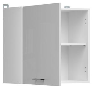 Kuchyňská skříňka Junona Line Tafla 60 cm, univerzální, bílá/šedá lesk