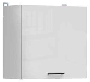 Kuchyňská skříňka Junona Line Tafla 60 cm, univerzální, bílá/šedá lesk