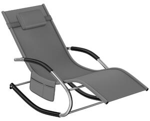 Tectake Zahradní lehátko Taya, ergonomické, houpací funkce - šedá,za kus