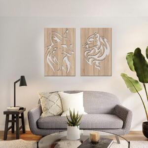 Dřevo života | Dřevěná dekorace na zeď LIŠKA | Rozměry (cm): 40x62 | Barva: Bílá