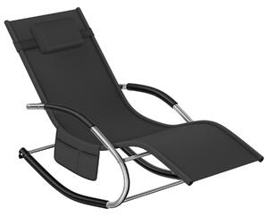 Tectake Zahradní lehátko Taya, ergonomické, houpací funkce - černá,za kus