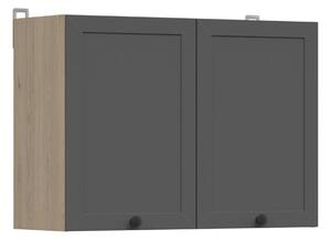 Kuchyňská skříňka Junona Ramka horní 80 cm, dub bernstein/grafit