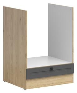 Kuchyňská skříňka Junona Ramka pro vestavnou troubu 60 cm, dub bernstein/grafit