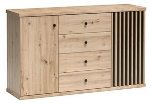 Kondela Dvoudveová komoda se zásuvkami Koli C-4 - dub artisan / erná