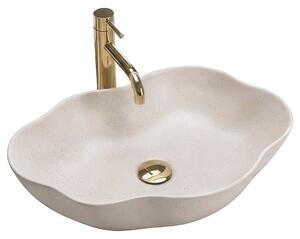 Rea Pearl Warm, umyvadlo na desku 505x380x135 mm, béžová, REA-U0617